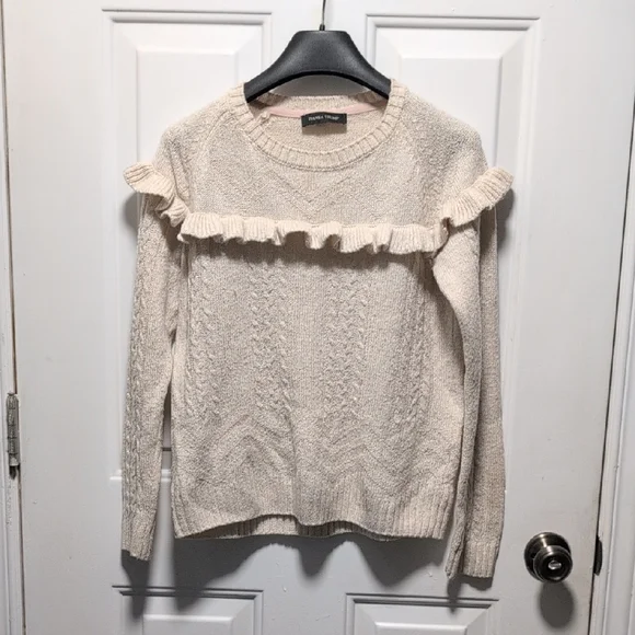Ivanka Trump Cream Ruffle Sweater - Picture 2 of 11